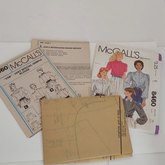 Vintage McCall's Blouses Sewing Pattern Uncut Size 10 - Picture 7 of 8